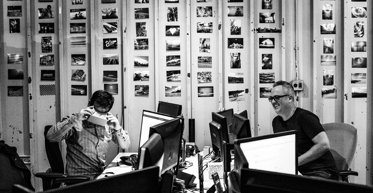 Bruce Murray and Brett Hancock in the City Works Depot office